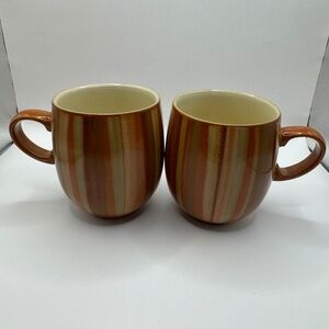 Denby England Fire Stripes 13.5oz Mug Set of 2.